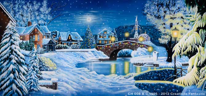Backdrop CH 008B Christmas Village 4B