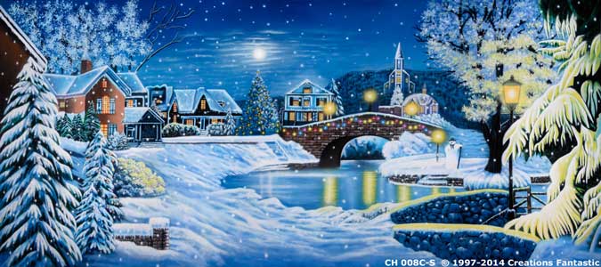 Backdrop CH 008B Christmas Village 4B