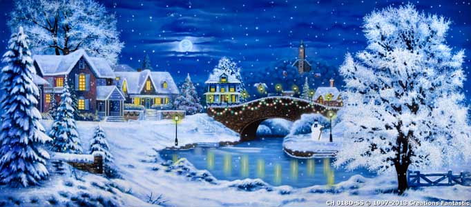 Backdrop CH018D-SS Christmas Village 7D