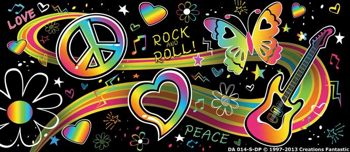 Backdrop DA 014-S-DP Peace Love & Rock N Roll