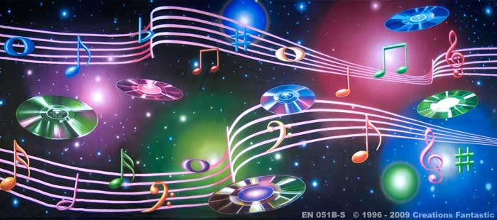 Backdrop EN 051B-S Music Notes 4B