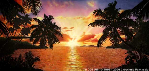 Backdrop TB004B Tropical Beach Sunset B