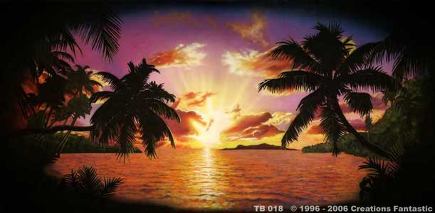 Backdrop TB018 Tropical Beach Sunset Vignette