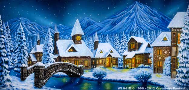Backdrop WI 041D-DP5 Winter Village 1D
