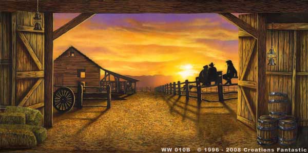 Backdrop WW010B Sunset Barn B