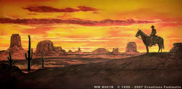 Backdrop WW001B Sunset Cowboy B
