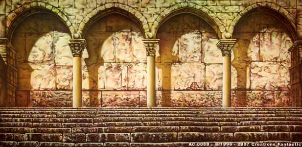 AC008B Temple Wall B Backdrop