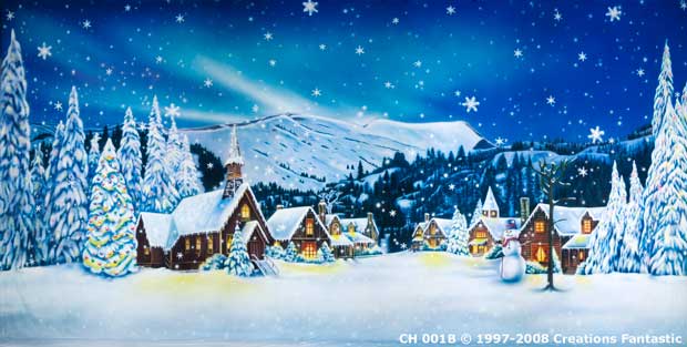 Backdrop CH001B Christmas Village 1B