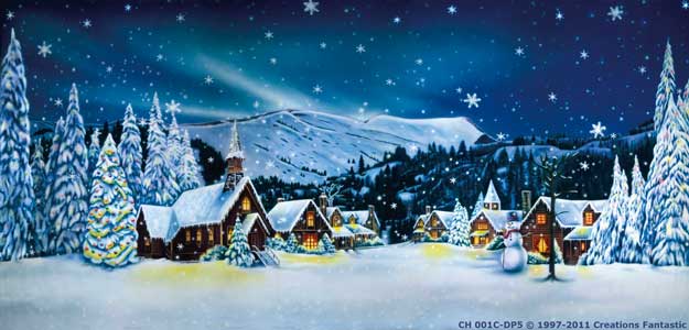 Backdrop CH001C-DP5 Christmas Village 1C