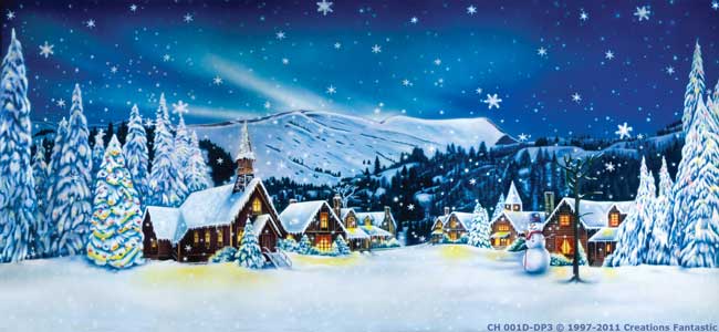 Backdrop CH001D-DP3 Christmas Village 1D