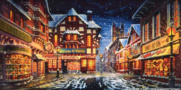 Backdrop CH016B-DP Dickens Christmas Street 2B