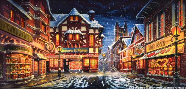 Backdrop CH016C-DP5 Dickens Christmas Street 2C