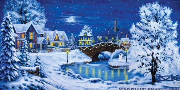 Backdrop CH018C-DP3 Christmas Village 7C