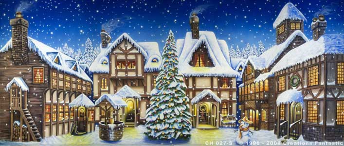 Backdrop CH027-S Christmas Town Square 1