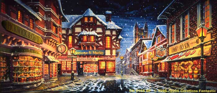 Backdrop CH016S-DP Dickens Christmas Street 2
