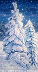Backdrop CH021S Backdrop CH019 Christmas Village Village Tree Panel 1