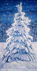 Backdrop CH020 Christmas Village Village Tree Panel 2