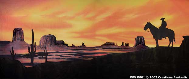 Backdrop WW B001 Sunset Cowboy
