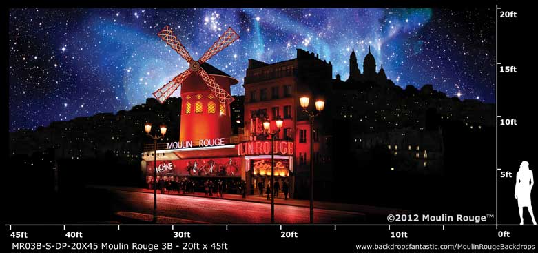 Backdrop MR 003B-S-DP-20X45 Moulin Rouge 3B
